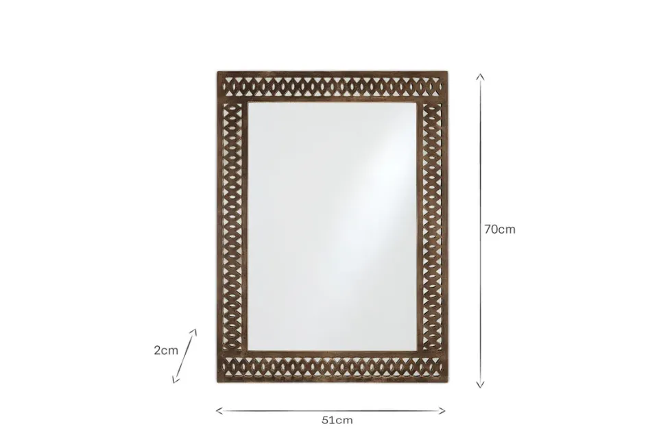 Bahula Decorative Outdoor Mirror - Rust