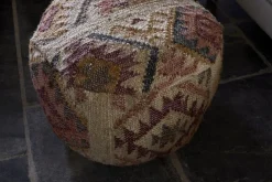 Barir Kilim Upholstered Pouf - Multi