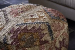 Barir Kilim Upholstered Pouf - Multi