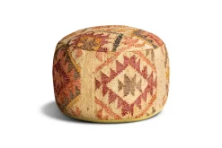 Barir Kilim Upholstered Pouf - Multi