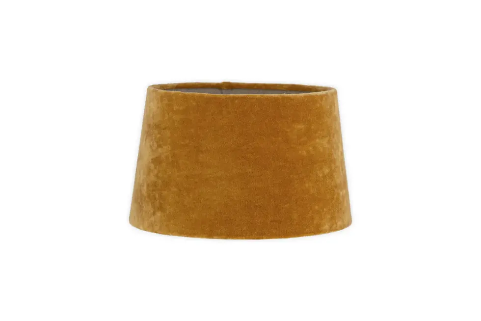 Batakha Velvet & Linen Lampshade - Dark Ochre