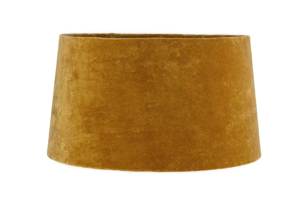Batakha Velvet & Linen Lampshade - Dark Ochre