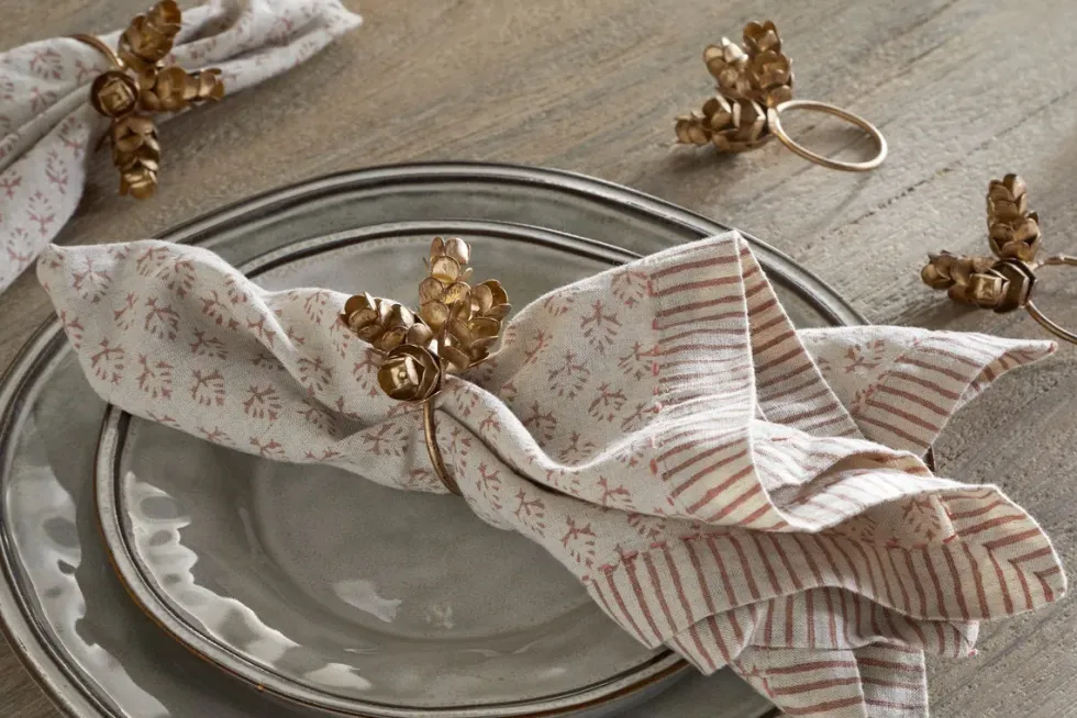 Beej Napkin Rings - Antique Brass - (Set of 4)