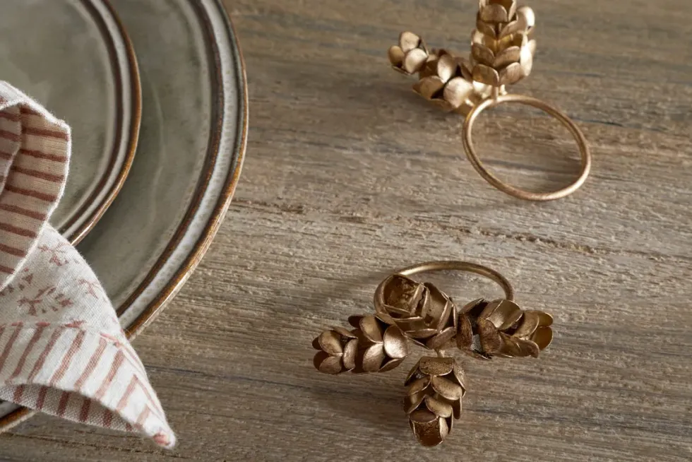 Beej Napkin Rings - Antique Brass - (Set of 4)