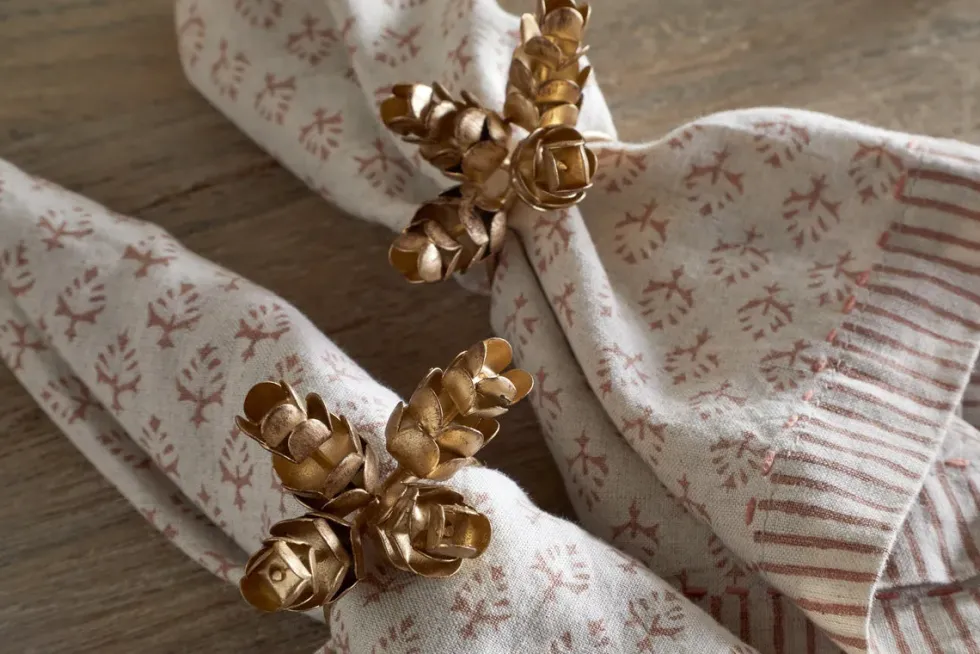 Beej Napkin Rings - Antique Brass - (Set of 4)
