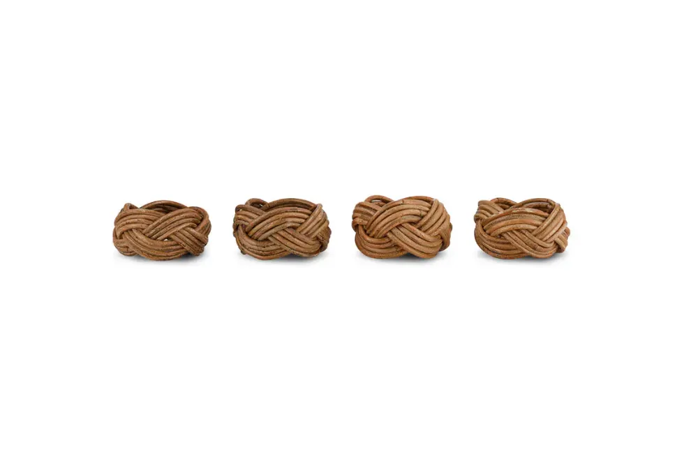 Bersama Rattan Napkin Rings - Natural - (Set of 4)