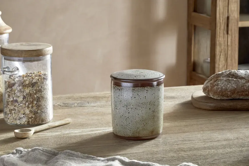 Cam Lidded Storage Jar - Mocha