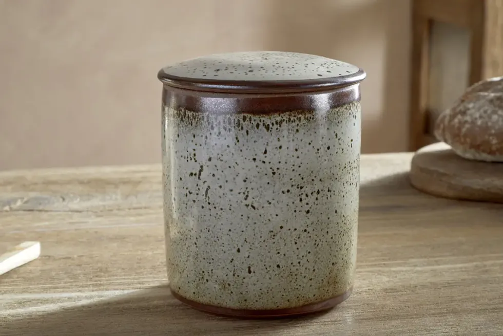 Cam Lidded Storage Jar - Mocha