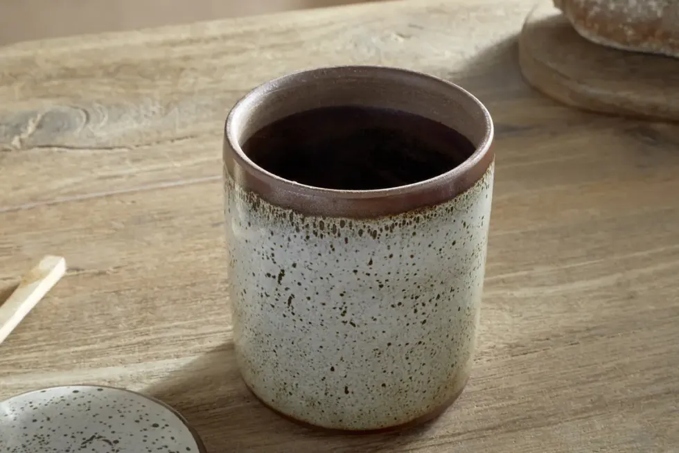 Cam Lidded Storage Jar - Mocha