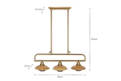 Chakai Mango Wood Pendant Lamp - Natural & Antique Brass