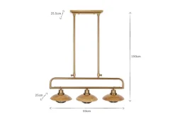 Chakai Mango Wood Pendant Lamp - Natural & Antique Brass