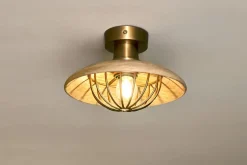 Chakai Wood & Metal Flush Ceiling Light
