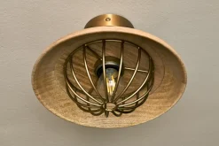 Chakai Wood & Metal Flush Ceiling Light