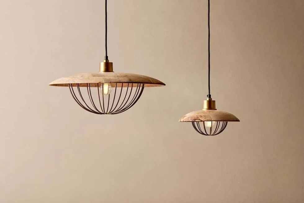 Chakai Wood & Metal Pendant - Large