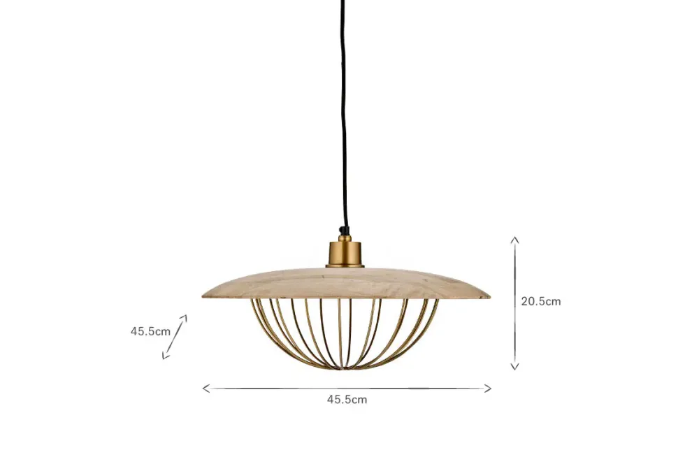 Chakai Wood & Metal Pendant - Large