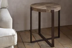 Chakala Reclaimed Wood Side Table - Reclaimed Wood & Iron