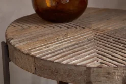 Chakala Reclaimed Wood Side Table - Reclaimed Wood & Iron