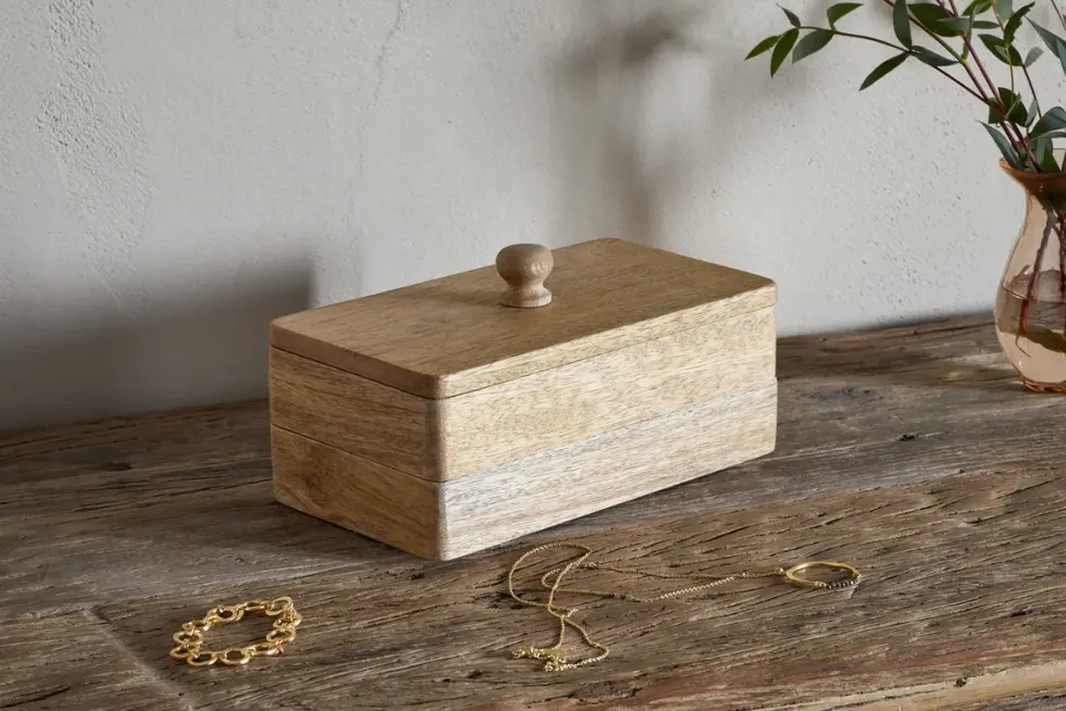 Chanya Mango Wood Jewellery Box - Natural