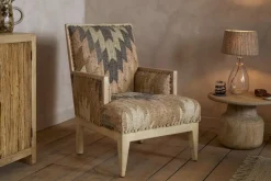 Chhavi Kilim Upholstered Armchair - Multi