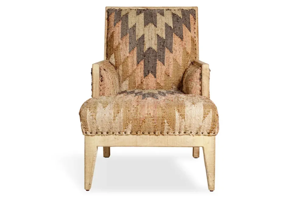 Chhavi Kilim Upholstered Armchair - Multi