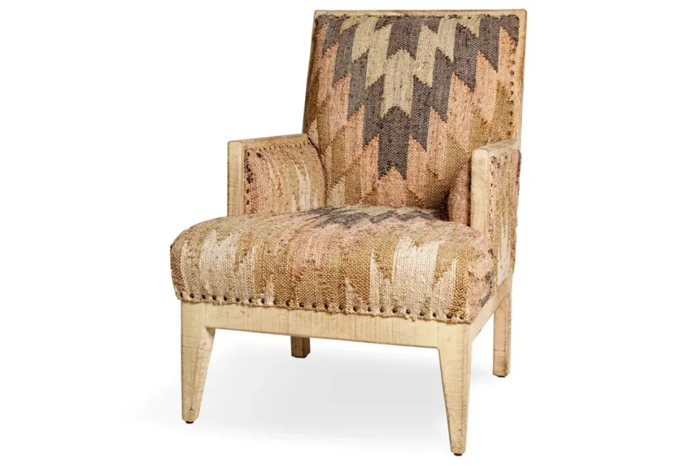 Chhavi Kilim Upholstered Armchair - Multi