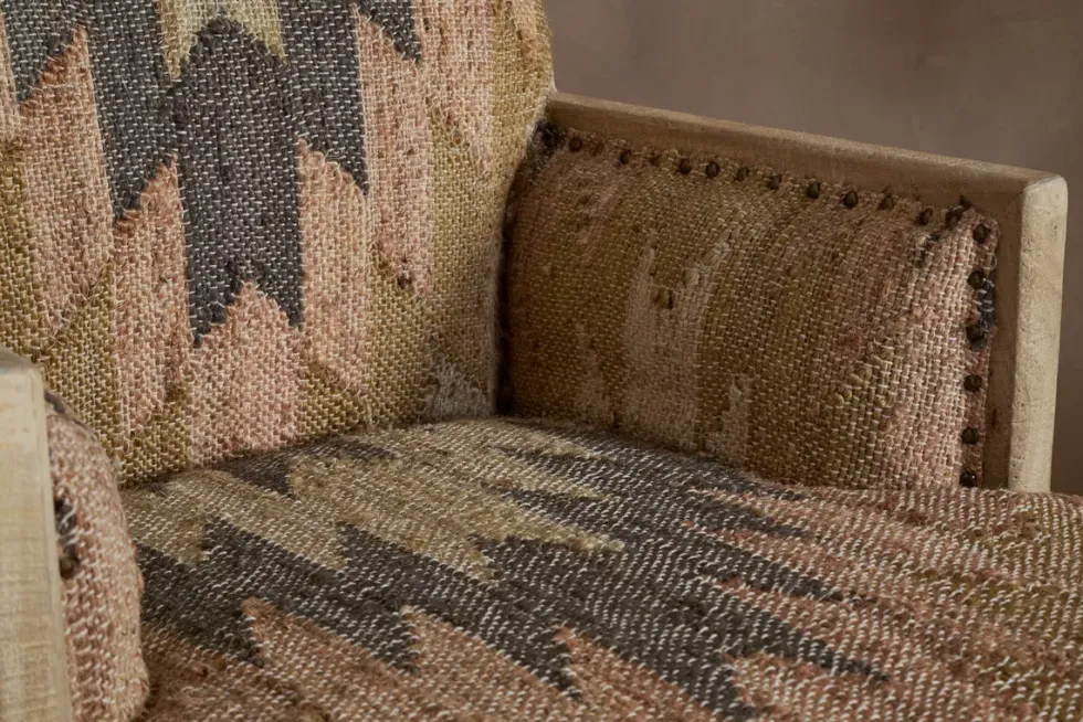 Chhavi Kilim Upholstered Armchair - Multi