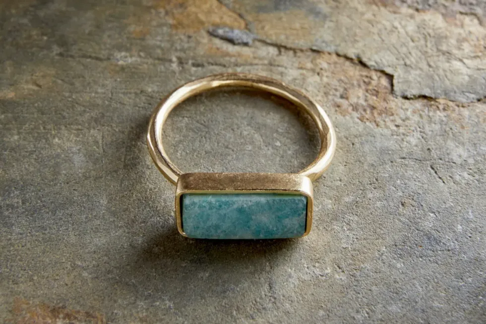 Damaia Amazonite Ring - Gold