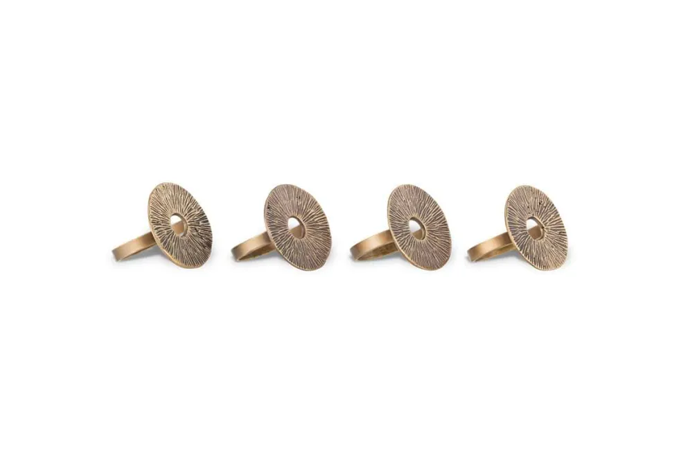 Dankuni Napkin Rings - Antique Brass (Set of 4)