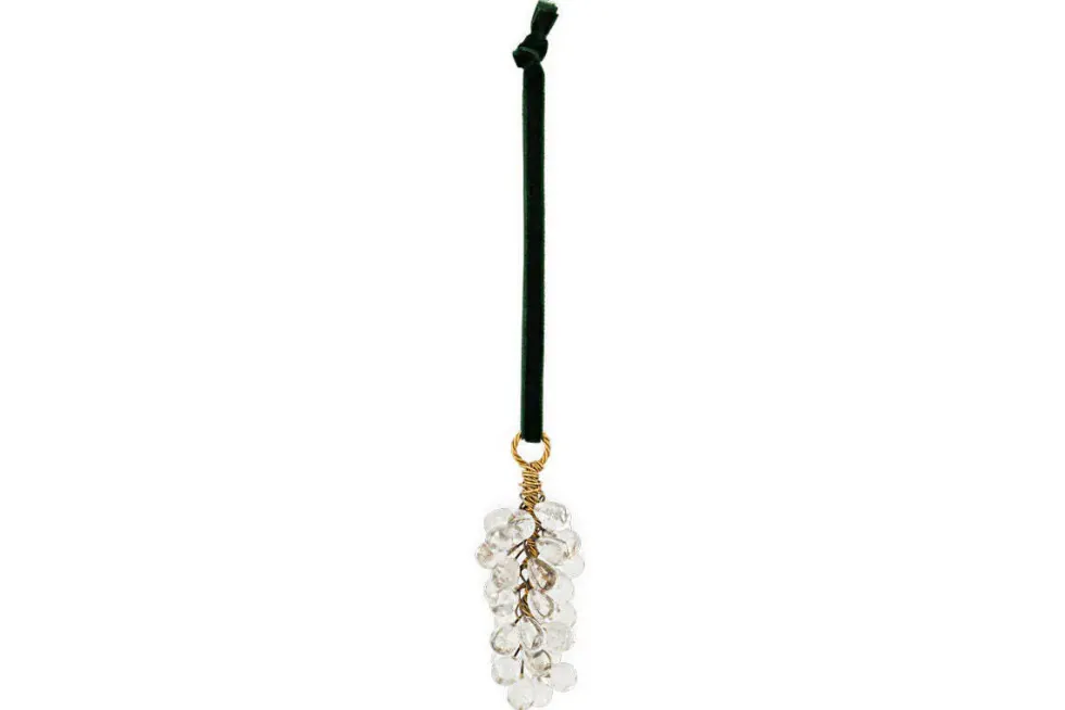 Danvi Glass Drop Baubles - Brass & Clear (Set of 3)