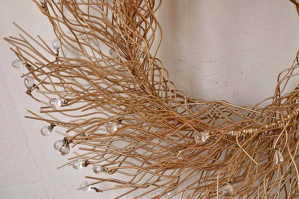 Danvi Glass Drop Wreath - Brass & Clear