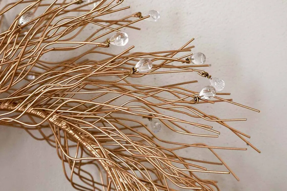 Danvi Glass Drop Wreath - Brass & Clear