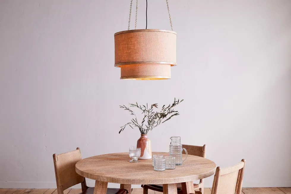 Darat Mango Wood & Jute Pendant - Natural