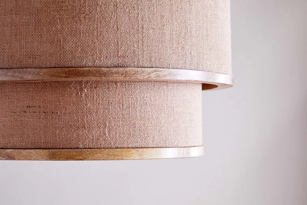 Darat Mango Wood & Jute Pendant - Natural