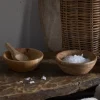 Daruka Salt & Pepper Dipping Bowls with Spoons - Natural