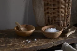 Daruka Salt & Pepper Dipping Bowls with Spoons - Natural