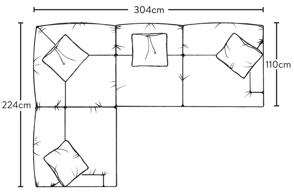 Deni Large Left Hand Corner Sofa