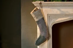 Dhanda Recycled Wool Stocking - Moss & Natural
