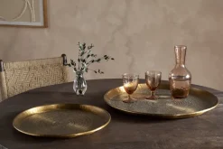 Dhanya Round Tray - Antique Brass