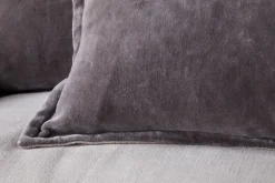 Dhara Velvet Cushion Cover - Charcoal