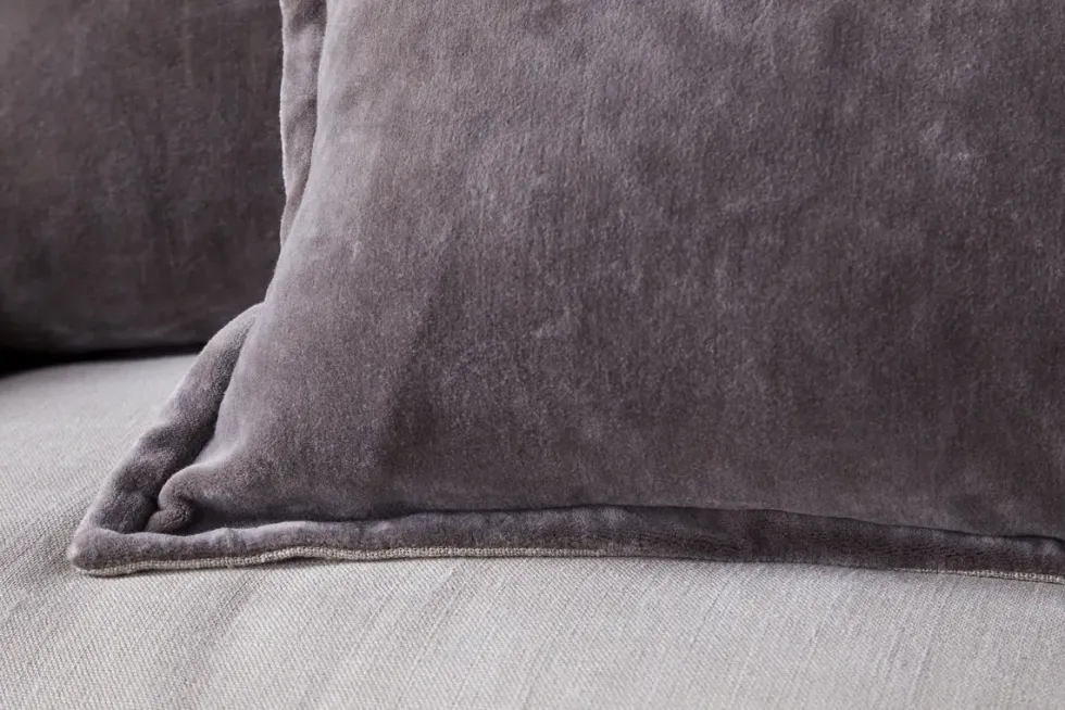 Dhara Velvet Cushion Cover - Charcoal