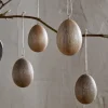 Dima Mango Wood Hanging Egg Decoration - Natural - (Set of 4)