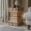 Disha Carved Mango Wood Side Table - Natural