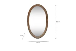 Drishti Oval Iron Mirror - Antique Black - Small