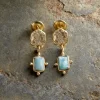 Ebbe Amazonite Earrings - Gold