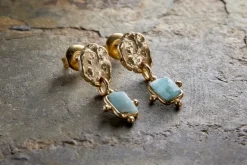 Ebbe Amazonite Earrings - Gold