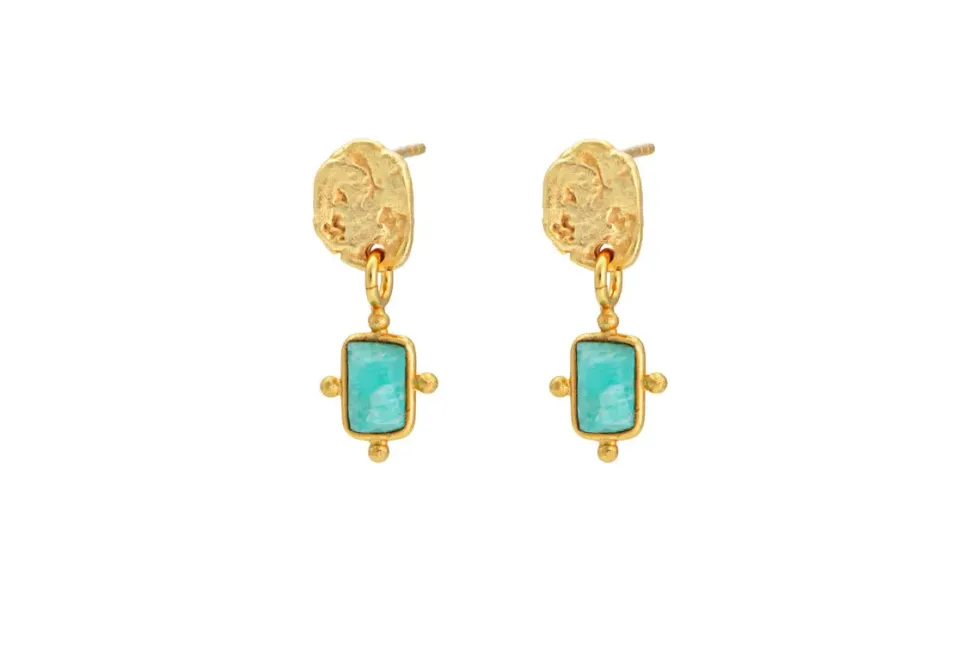 Ebbe Amazonite Earrings - Gold