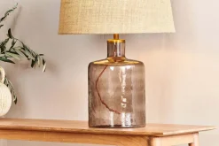 Edina Recycled Glass Table Lamp - Smoke Brown - Small