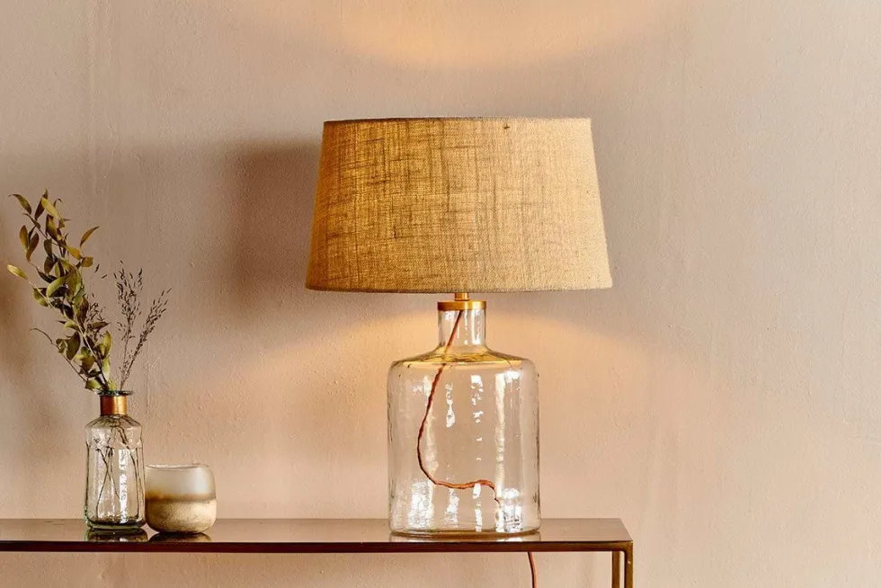 Edina Recycled Glass Table Lamp - Clear - Small