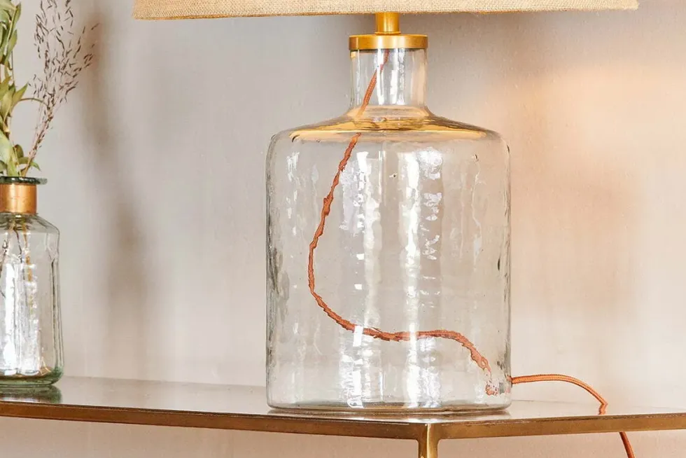 Edina Recycled Glass Table Lamp - Clear - Small