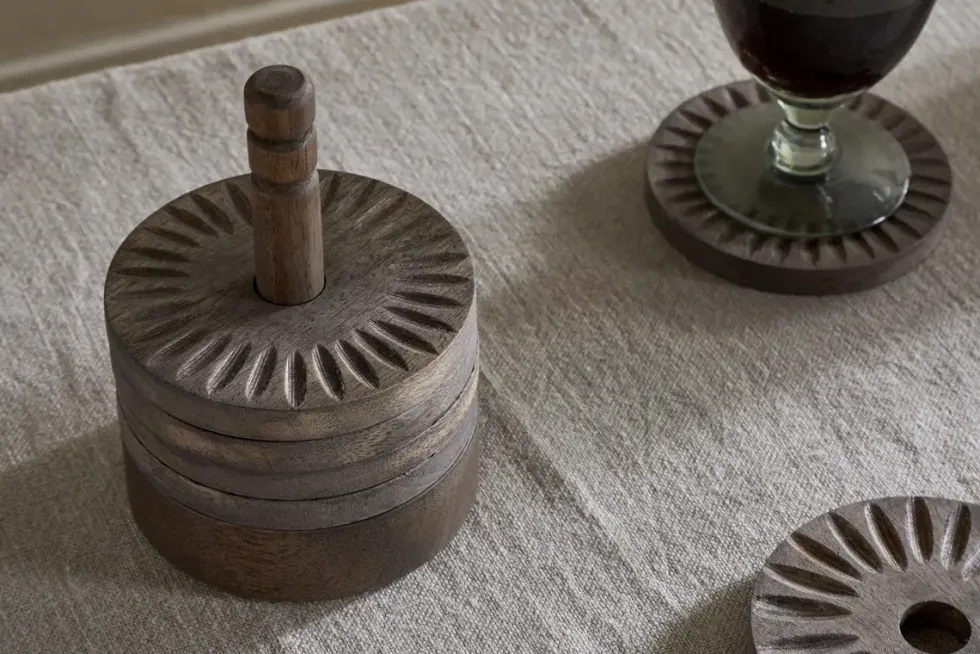 Eisha Mango Wood Coasters - Dark Brown - (Set of 6)